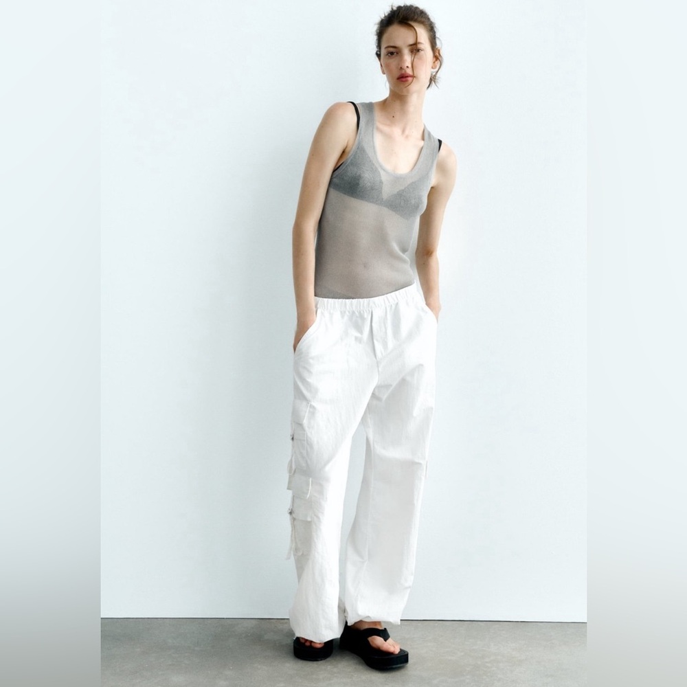 White Parachute Pants